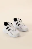 Albishoes Kadın Yüksek Taban 4 CM Yazlık Fileli Hafif Rahat Taban Sneaker Kalın Taban Spor Ayakkabı - 4