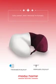 Moda Home Bedding 2 Adet Visco Ortopedik Seyahat Yastığı-Visco Yastık,Çıkarılabilir Kılıf, Lüks Seyahat Yastığı Bordo - 2