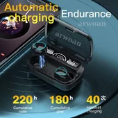arwoan BT 5.0 kulaklık oyun kulaklıkları Led ekran spor koşu kulaklık Tws gerçek kablosuz Stereo kulakiçi M10 - 4