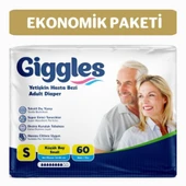Giggles Yetişkin Bel Bantlı Hasta Bezi Small 30'lu 2 Paket 60 Adet - 1