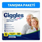 Giggles Yetişkin Bel Bantlı Hasta Bezi Small 30'lu 1 Paket 30 Adet - 1