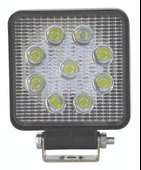 wolfram Led Kare Çalışma Lambası 9 Led Beyaz Işık + Kırmızı Stop Fonksiyonlu 10/30V E-Belgeli 27+6W - 2