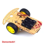 Demonte 2WD Akıllı Robot Araba Şasi Kiti DIY Pleksi Tekerlek Motor Çizgi İzleyen Engelden Kaçma Labirent Uzaktan Kumandalı Araç - 5