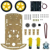 Demonte 2WD Akıllı Robot Araba Şasi Kiti DIY Pleksi Tekerlek Motor Çizgi İzleyen Engelden Kaçma Labirent Uzaktan Kumandalı Araç - 3