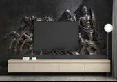 3 Boyutlu Kabartma Rofye Roma Atlı Şovalye Heykel Duvar Kağıdı thumbnail 3