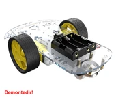 Demonte 2WD Akıllı Robot Araba Şasi Kiti DIY Pleksi Tekerlek Motor Çizgi İzleyen Engelden Kaçma Labirent Uzaktan Kumandalı Araç - 2