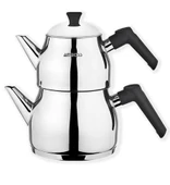 Amboss Cooper 3 Parça Paslanmaz Çelik Süzgeçli Çaydanlık Seti thumbnail 1