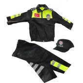 Unisex Çocuk Polis Kıyafeti (Şapka, Gömlek, Pantolon Takımı) - 6