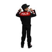 Unisex Çocuk Polis Kıyafeti (Şapka, Gömlek, Pantolon Takımı) - 2