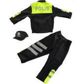 Unisex Çocuk Polis Kıyafeti (Şapka, Gömlek, Pantolon Takımı) - 7