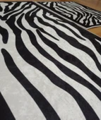2Lİ BANYO SETİ BASKILI ZEBRA SİYAH - 5