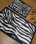 2Lİ BANYO SETİ BASKILI ZEBRA SİYAH - 2