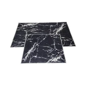 2Lİ BANYO SETİ BASKILI MERMER SİYAH thumbnail 1