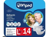 Canped Tekstil Yüzeyli Belbantlı Gece Büyük Boy L 14'lü Hasta Bezi - 1