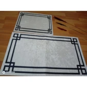 2Lİ BANYO SETİ BASKILI LUNA BEYAZ - 9