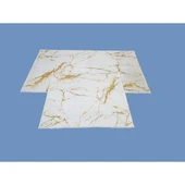 2Lİ BANYO SETİ BASKILI MERMER GOLD - 1