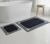 BANYO PASPASI 2'Lİ SET BASKILI LUNA SİYAH thumbnail 1