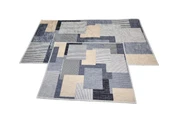 2Lİ BANYO SETİ BASKILI KARE BEJ - 4