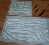 BANYO PASPASI 2'Lİ SET BASKILI ZEBRA BEJ thumbnail 3