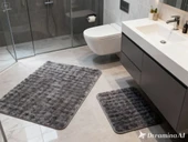 BANYO PASPASI 2'Lİ SET PUFF MARMARİS ANTRASİT thumbnail 1