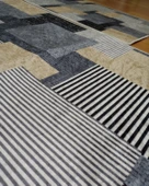 2Lİ BANYO SETİ BASKILI KARE BEJ - 1