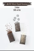Akrilik Füme Şeker Kahve Çay Kavanozu 500 Ml (Vakum Kapak ) - 1