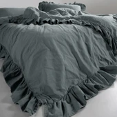 STONEWASHED NEVRESİM TAKIMI ÇİFT KİŞİLİK CASTLE ROCK ANTRASİT thumbnail 5