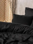 CB PLAİN ÇİFT KİŞİLİK NEVRESİM TAKIMI PLAİD SİYAH thumbnail 1