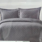 BELLA HOME WASHED ÇİFT KİŞİLİK YATAK ÖRTÜSÜ PATİ ANTRASİT - 1