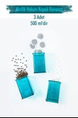 Akrilik Aquamarin Şeker Kahve Çay Kavanozu 500 Ml (Vakum Kapak ) - 1