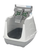 Kapalı Kedi Tuvaleti Standart Boy 50x39x38 Kürek ve Paspas  Gri - 2