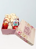 Sevgiliye Özel Kutu İçinde 3 Adet Işıklı Mini Küre ve Yavru Ayıcıklar Hediye Kutusu - 2