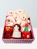 Sevgiliye Özel Kutu İçinde 3 Adet Işıklı Mini Küre ve Yavru Ayıcıklar Hediye Kutusu - 4