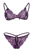 Mor Dantelli Sütyen Ve Gstring Takımı Tm2087 - 3