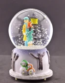 El Ele Tutuşan Aşıklar Kar Küresi Orta Boy Işıklı Müzikli 12cm - 7