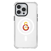 iPhone 13 Pro Galatasaray Magsafe Parçalı Logo Şeffaf Telefon Kılıfı - 1