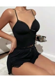 Likralı Şortlu Takım Gecelik - 2