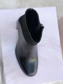 Siyah Kadın Kalın Topuk Şık Bootie Ayakkabı - 4