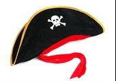 Yetişkin Boy Kadife Jack Sparrow Denizci Kaptan Jack Korsan Şapkası 50X20 CM - 1