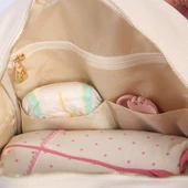 M&Y Dust Deri Anne Bebek Bakım Sırt Çantası 7130 Krem - 7