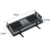 Siyah Duş Borusuna Sabitlenen Banyo Duş Rafı Şampuanlık Sabunluk Organizer - 3