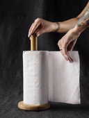Kaymaz Tabanlı Kağıt Havluluk - Yuvarlak Ahşap Kağıt Havlu Askılığı thumbnail 1