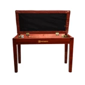 Piyano Aksesuar Koltuk Tabure Çift Kişilik Dominguez Sandık Bölmeli Ceviz DPB115-WN thumbnail 12