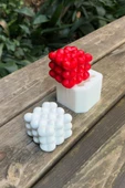 Bubble Kalp Tekli Silikon Mum Kalıbı - 2