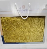 ELEGANT EMBOSS ÇİFT KİŞİLİK İSPANYOL BATTANİYE HARDAL - 4