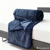 APRİCİTAS BATTANİYE ÇİFT KİŞİLİK EMBOSS LACİVERT thumbnail 2