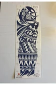 Tribal balık 3 Hafta Kalıcı 2 Adet Birden Tam Kol Bacak Geçici Dövme 46 cm - 2