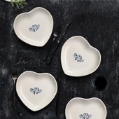 Keramika Amour Kalp Pasta Tabağı 4 Adet 20 cm 22870 - 1