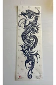 Dragon Şerit 3 Hafta Kalıcı 2 Adet Birden Tam Kol Bacak Geçici Dövme 46 cm - 2
