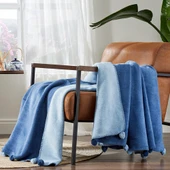 PONPONLU PAMUK BATTANİYE ÇİFT KİŞİLİK 200X220 LACİVERT MAVİ - 1
